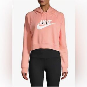 NWT Nike Cropped Coral Hoodie Sweatshirt Small